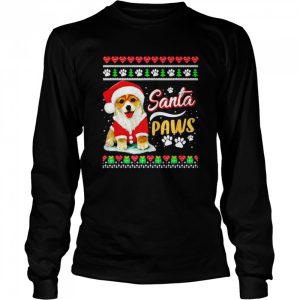 Corgi dog Santa Paws Christmas T shirt 3
