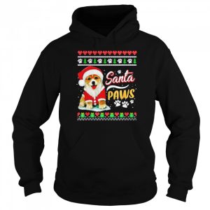 Corgi dog Santa Paws Christmas T shirt 5