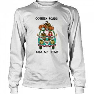 Country Roads Take Me Home Hippie Peace Car Girl And Pumpkins shirt