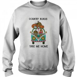 Country Roads Take Me Home Hippie Peace Car Girl And Pumpkins shirt