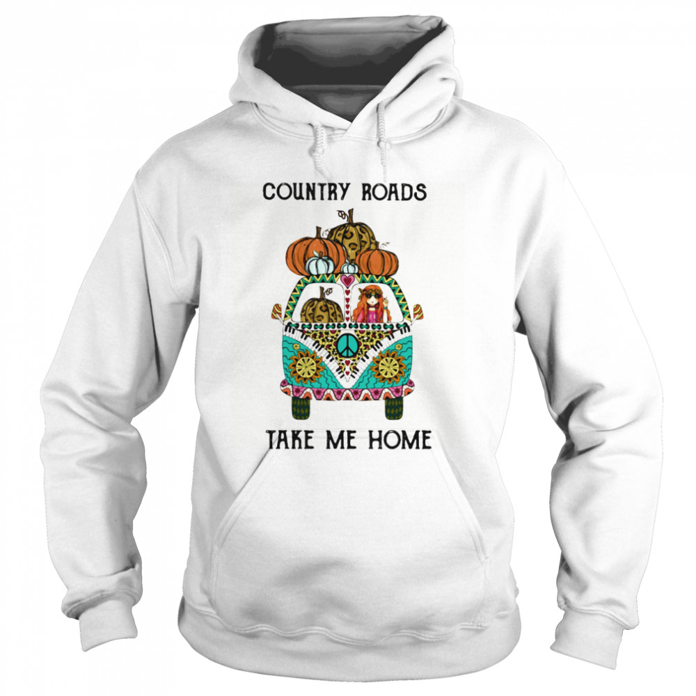Country Roads Take Me Home Hippie Peace Car Girl And Pumpkins shirt Country Roads Take Me Home Hippie Peace Car Girl And Pumpkins shirt
