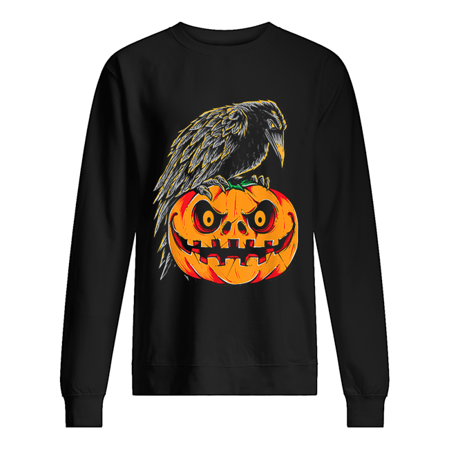 Creepy Black Raven Retro Vintage Pumpkin Halloween shirt Creepy Black Raven Retro Vintage Pumpkin Halloween shirt