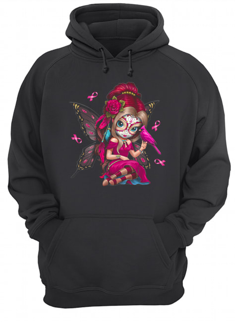 Cute Breast Cancer Girl Sugar Skull Costume Halloween T-Shirt Cute Breast Cancer Girl Sugar Skull Costume Halloween T-Shirt