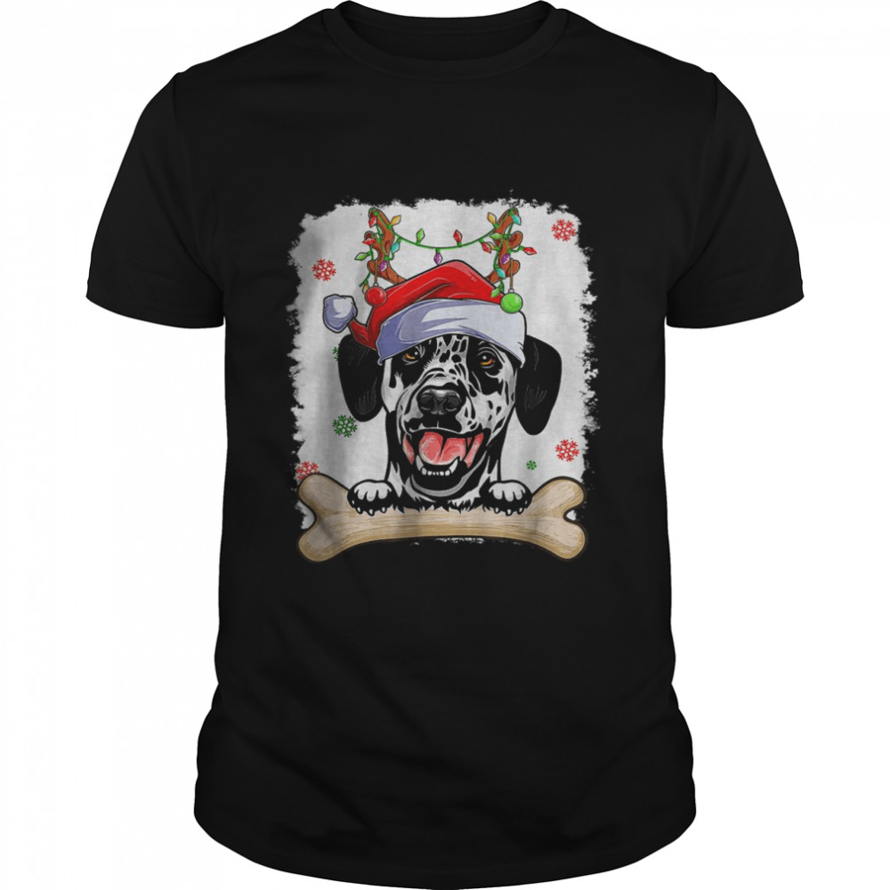 Cute Dalmatian Christmas Decorations Santa Hat Tree Light T-Shirt Cute Dalmatian Christmas Decorations Santa Hat Tree Light T-Shirt