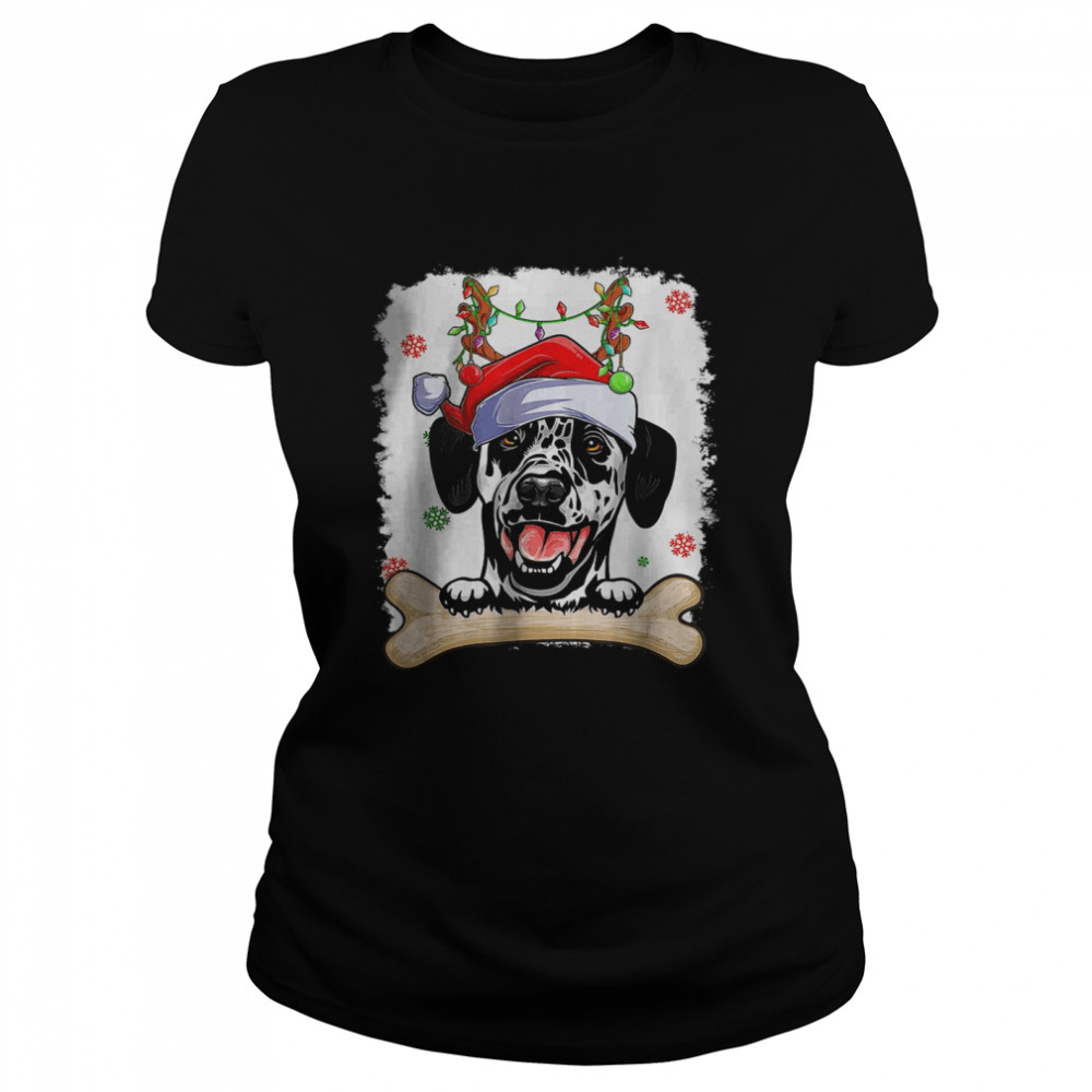 Cute Dalmatian Christmas Decorations Santa Hat Tree Light T-Shirt Cute Dalmatian Christmas Decorations Santa Hat Tree Light T-Shirt