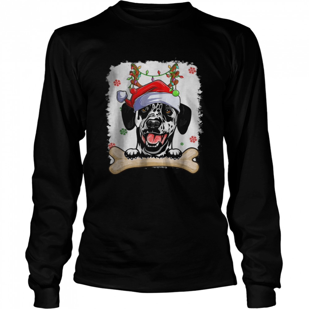 Cute Dalmatian Christmas Decorations Santa Hat Tree Light T-Shirt Cute Dalmatian Christmas Decorations Santa Hat Tree Light T-Shirt