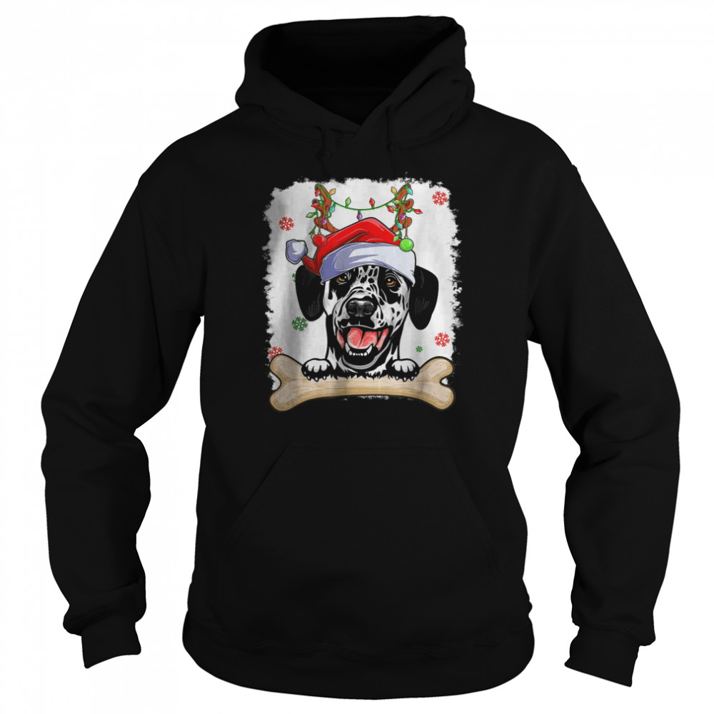 Cute Dalmatian Christmas Decorations Santa Hat Tree Light T-Shirt Cute Dalmatian Christmas Decorations Santa Hat Tree Light T-Shirt