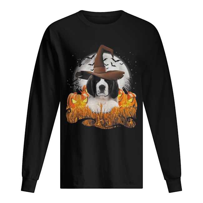 Cute Saint Bernard dog witch on Halloween pumpkin shirt Cute Saint Bernard dog witch on Halloween pumpkin shirt