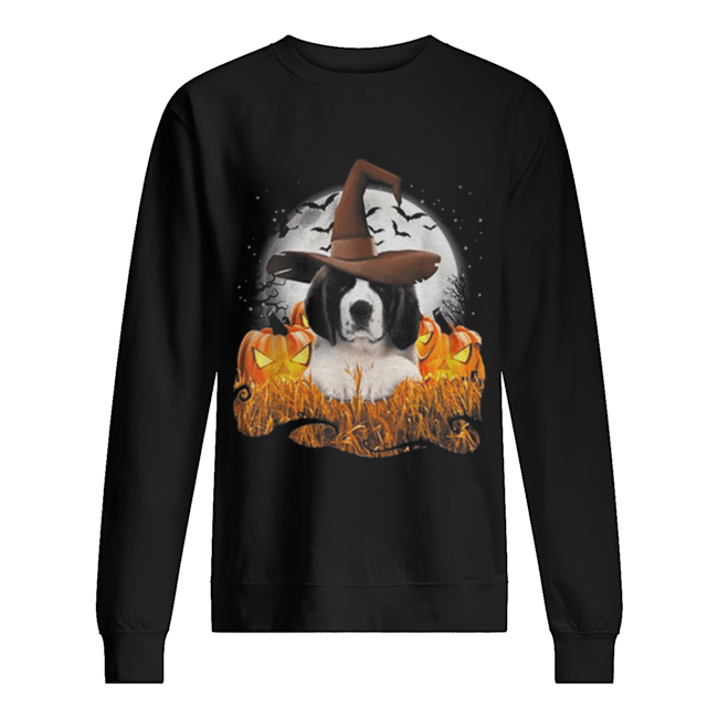 Cute Saint Bernard dog witch on Halloween pumpkin shirt Cute Saint Bernard dog witch on Halloween pumpkin shirt