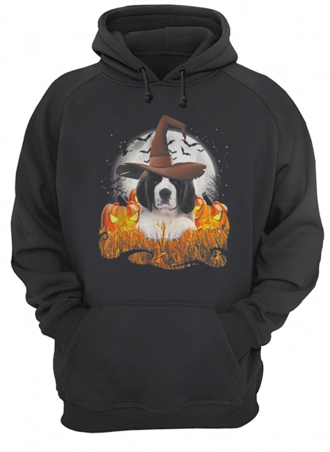 Cute Saint Bernard dog witch on Halloween pumpkin shirt Cute Saint Bernard dog witch on Halloween pumpkin shirt