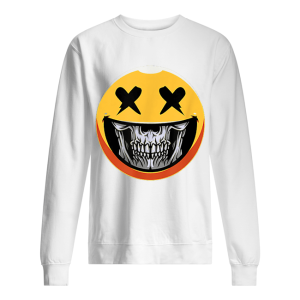 Cute Scary Halloween Smiley Skull Costume Emojis Gift shirt