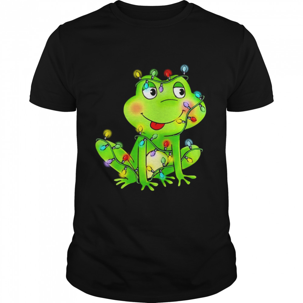 Cute frog Christmas light shirt Cute frog Christmas light shirt