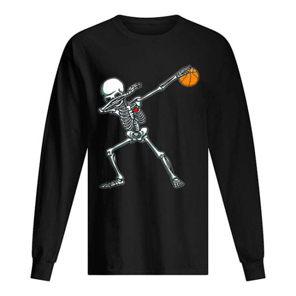 Dabbing Skeleton Basketball Funny Halloween Dab Dance shirt
