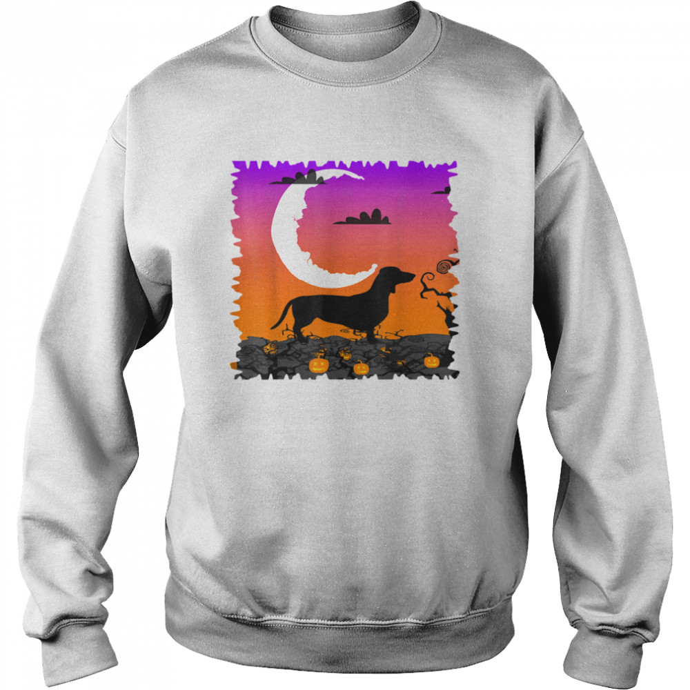 Dachshund And Moon Halloween Weiner Dog Pumpkin shirt Dachshund And Moon Halloween Weiner Dog Pumpkin shirt