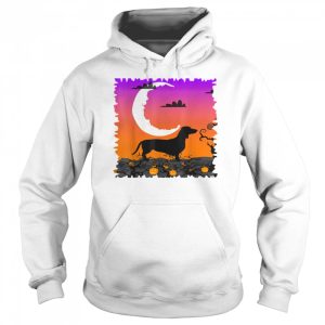 Dachshund And Moon Halloween Weiner Dog Pumpkin shirt