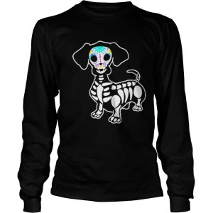 Dachshund Skeleton Pumpkin Happy Halloween TShirt