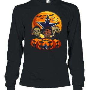 Dallas Cowboys Michael Myers and Freddy Krueger and Jason Voorhees Pumpkin Halloween shirt
