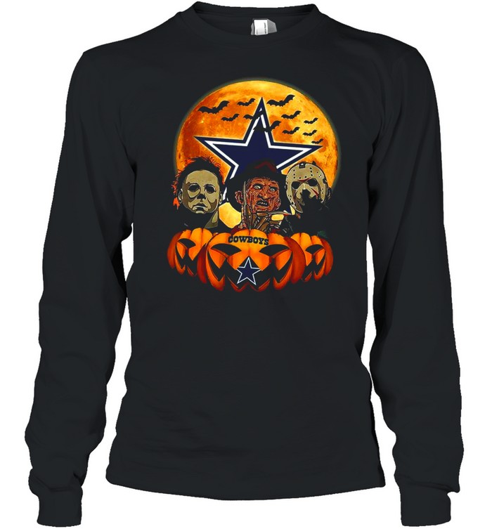 Dallas Cowboys Michael Myers and Freddy Krueger and Jason Voorhees Pumpkin Halloween shirt Dallas Cowboys Michael Myers and Freddy Krueger and Jason Voorhees Pumpkin Halloween shirt