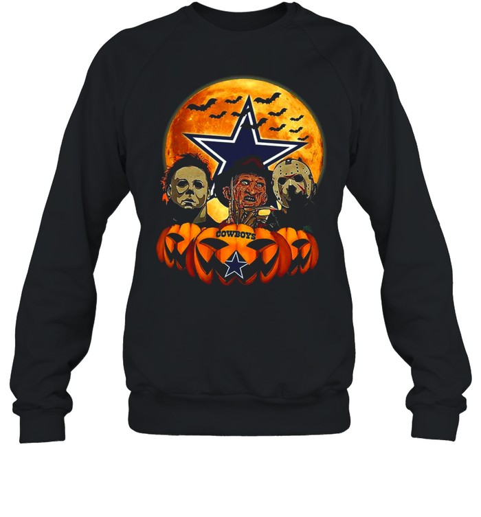 Dallas Cowboys Michael Myers and Freddy Krueger and Jason Voorhees Pumpkin Halloween shirt Dallas Cowboys Michael Myers and Freddy Krueger and Jason Voorhees Pumpkin Halloween shirt