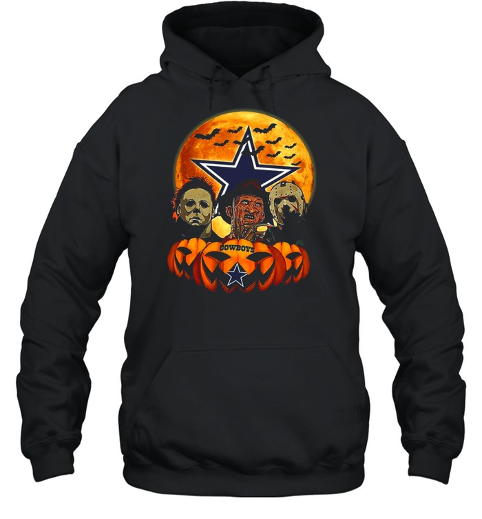 Dallas Cowboys Michael Myers and Freddy Krueger and Jason Voorhees Pumpkin Halloween shirt Dallas Cowboys Michael Myers and Freddy Krueger and Jason Voorhees Pumpkin Halloween shirt