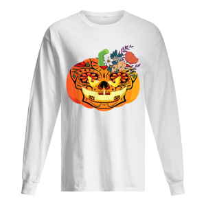 Day of the Dead Sugar skull in Pumpkin Halloween shirt