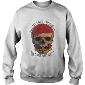 Death Head Moth Skull All Good Things To Those Who Wait Halloween Shirt 3