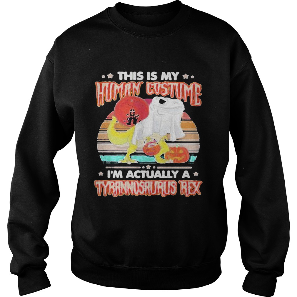 Dinosaur Ghost This Is Human Costume Im Actually A Tyrannosaurus Rex Sunset Vintage Retro Halloween Dinosaur Ghost This Is Human Costume Im Actually A Tyrannosaurus Rex Sunset Vintage Retro Halloween