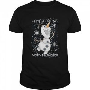 Disney Frozen Olaf Some People Are Worth Melting For Xmas T Shirt 1