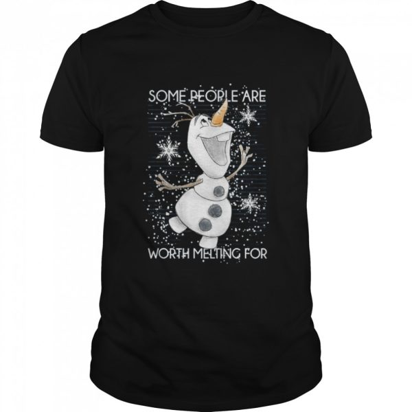 Disney Frozen Olaf Some People Are Worth Melting For Xmas T-Shirt