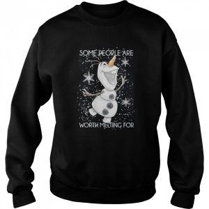Disney Frozen Olaf Some People Are Worth Melting For Xmas T Shirt 4