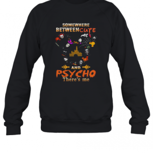 Disney Mickey Mouse Somewhere Between Cute And Psycho There’S Me Halloween T-Shirt