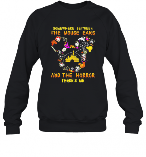 Disney Somewhere Between The Mouse Ears And The Horror There'S Me T-Shirt Disney Somewhere Between The Mouse Ears And The Horror There'S Me T-Shirt