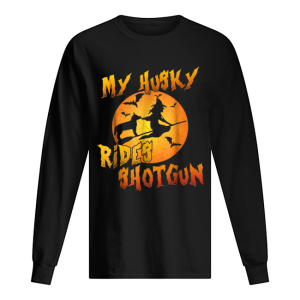 Dog Halloween – My Husky Rides Shotgun shirt