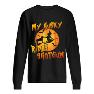 Dog Halloween – My Husky Rides Shotgun shirt