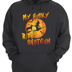 Dog Halloween My Husky Rides Shotgun shirt 3