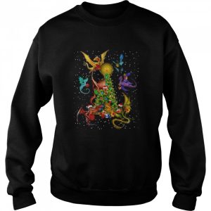 Dragons Around Christmas Tree Sweater T shirt 4
