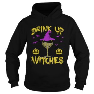 Drink Up Witches Happy Halloween Wine Drinking Women Shirt
