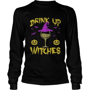 Drink Up Witches Happy Halloween Wine Drinking Women Shirt