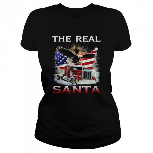 Eagle Truck American flag the real Santa Christmas shirt