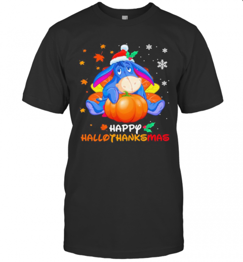 Eeyore Donkey Happy Hallothanksmas Halloween Thanksgiving Christmas T-Shirt Eeyore Donkey Happy Hallothanksmas Halloween Thanksgiving Christmas T-Shirt