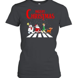Elf Santa And Snowman Abbey Road Merry Christmas 2021 Shirt