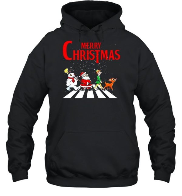 Elf Santa And Snowman Abbey Road Merry Christmas 2021 Shirt