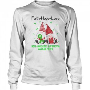 Faith Hope Love Non Hodgkin's Lymphoma Awareness Christmas Gnomes shirt 3