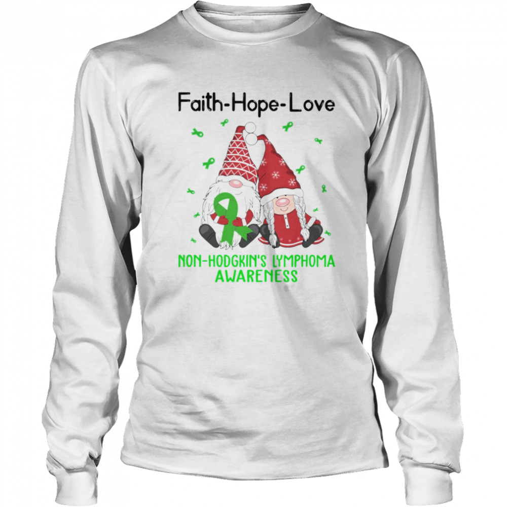 Faith Hope Love Non Hodgkin’s Lymphoma Awareness Christmas Gnomes shirt Faith Hope Love Non Hodgkin’s Lymphoma Awareness Christmas Gnomes shirt