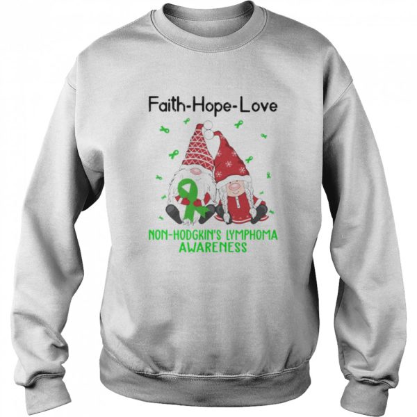 Faith Hope Love Non Hodgkin’s Lymphoma Awareness Christmas Gnomes shirt