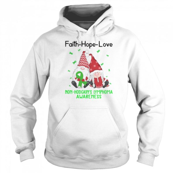 Faith Hope Love Non Hodgkin’s Lymphoma Awareness Christmas Gnomes shirt