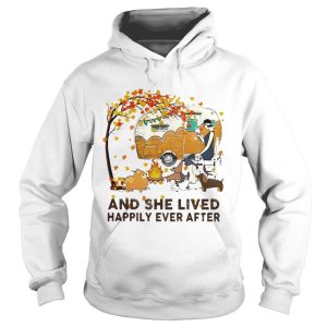 Fall Girl camping with dogs and she lived happily ever after shirt