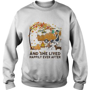 Fall Girl camping with dogs and she lived happily ever after shirt