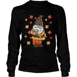 Fall Gnome Coffee Leopard Hat Halloween Thanksgiving Autumn shirt