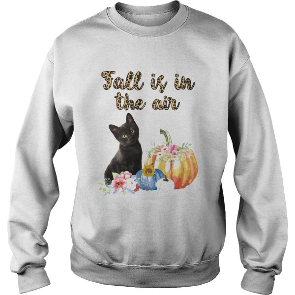 Fall Is In The Air Cat Pumpkin Flower shirt